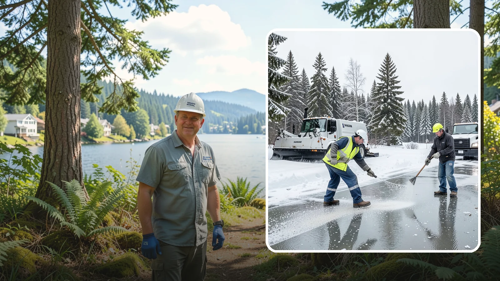 Magnesium Chloride Application in Milton, King County, WA - Magnesium chloride application melts ice at lower temperatures while being gentler on concrete, plants, and pets than rock salt.