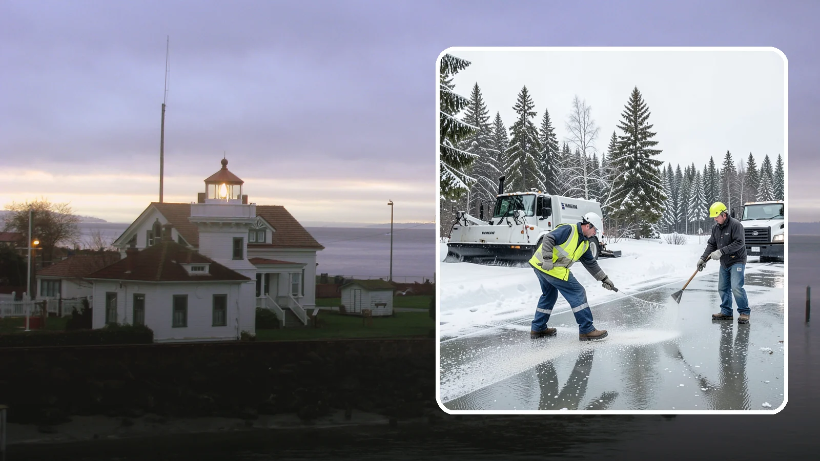 Magnesium Chloride Application in Mukilteo, Snohomish County, WA - Magnesium chloride application melts ice at lower temperatures while being gentler on concrete, plants, and pets than rock salt.