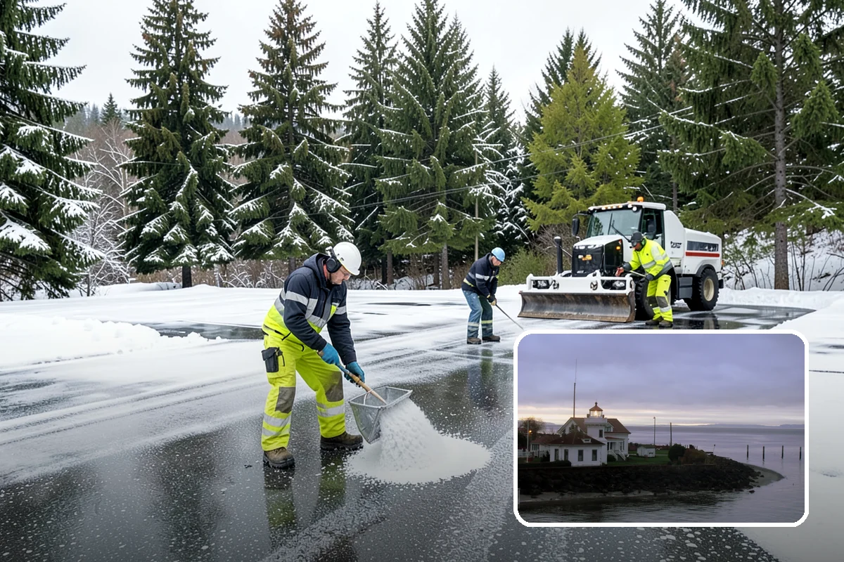 Magnesium Chloride Application in Mukilteo, Snohomish County, WA - Melts ice at colder temperatures than rock salt