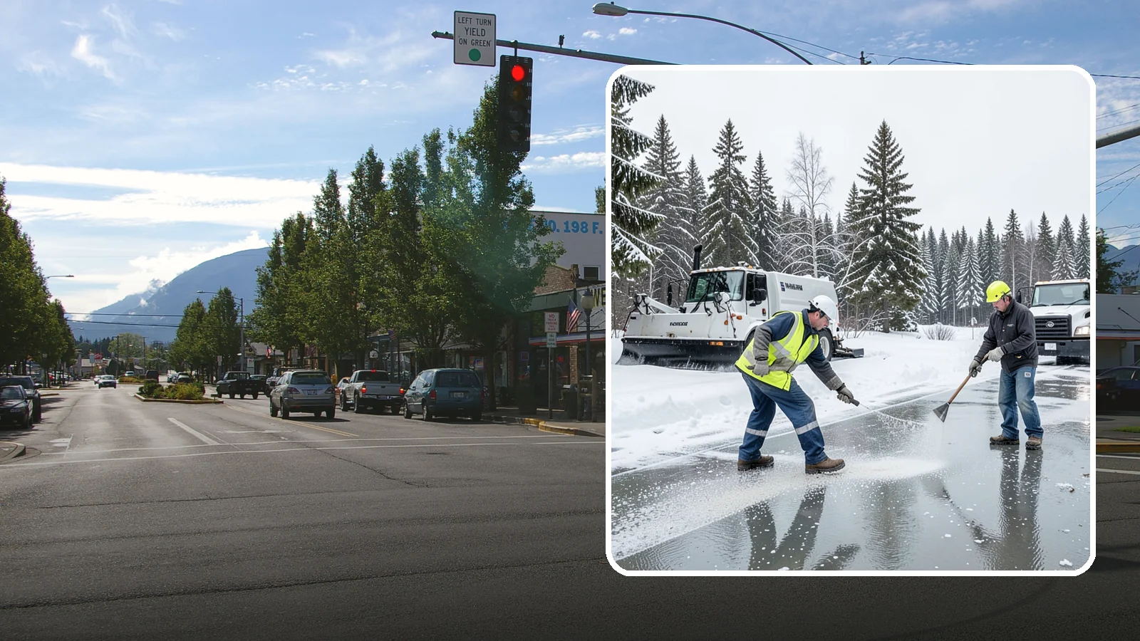 Magnesium Chloride Application in North Bend, King County, WA - Magnesium chloride application melts ice at lower temperatures while being gentler on concrete, plants, and pets than rock salt.