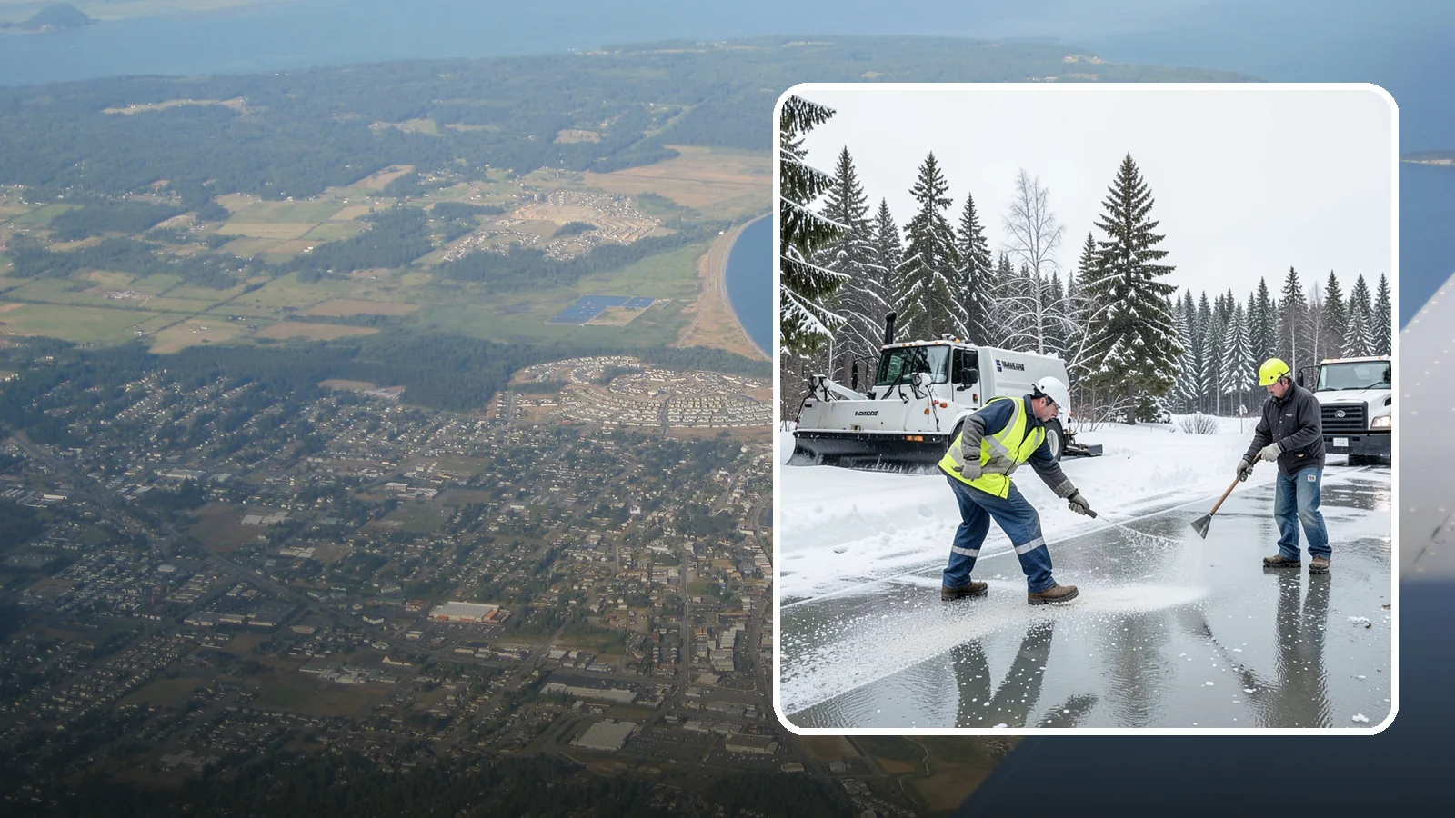 Magnesium Chloride Application in Oak Harbor, Island County, WA - Magnesium chloride application melts ice at lower temperatures while being gentler on concrete, plants, and pets than rock salt.