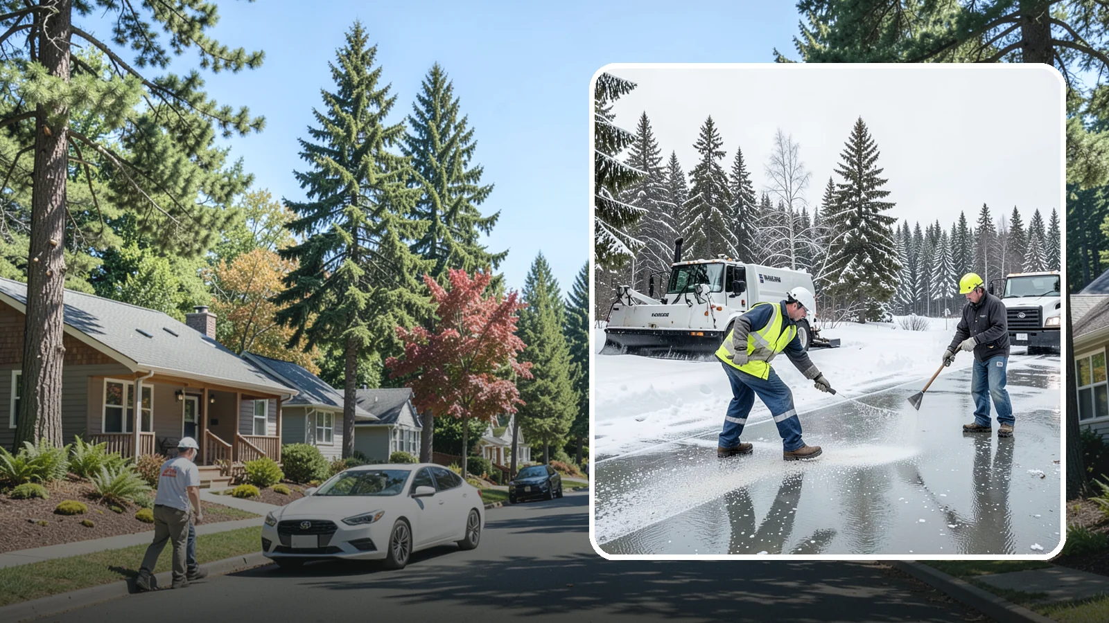 Magnesium Chloride Application in Orting, Pierce County, WA - Magnesium chloride application melts ice at lower temperatures while being gentler on concrete, plants, and pets than rock salt.