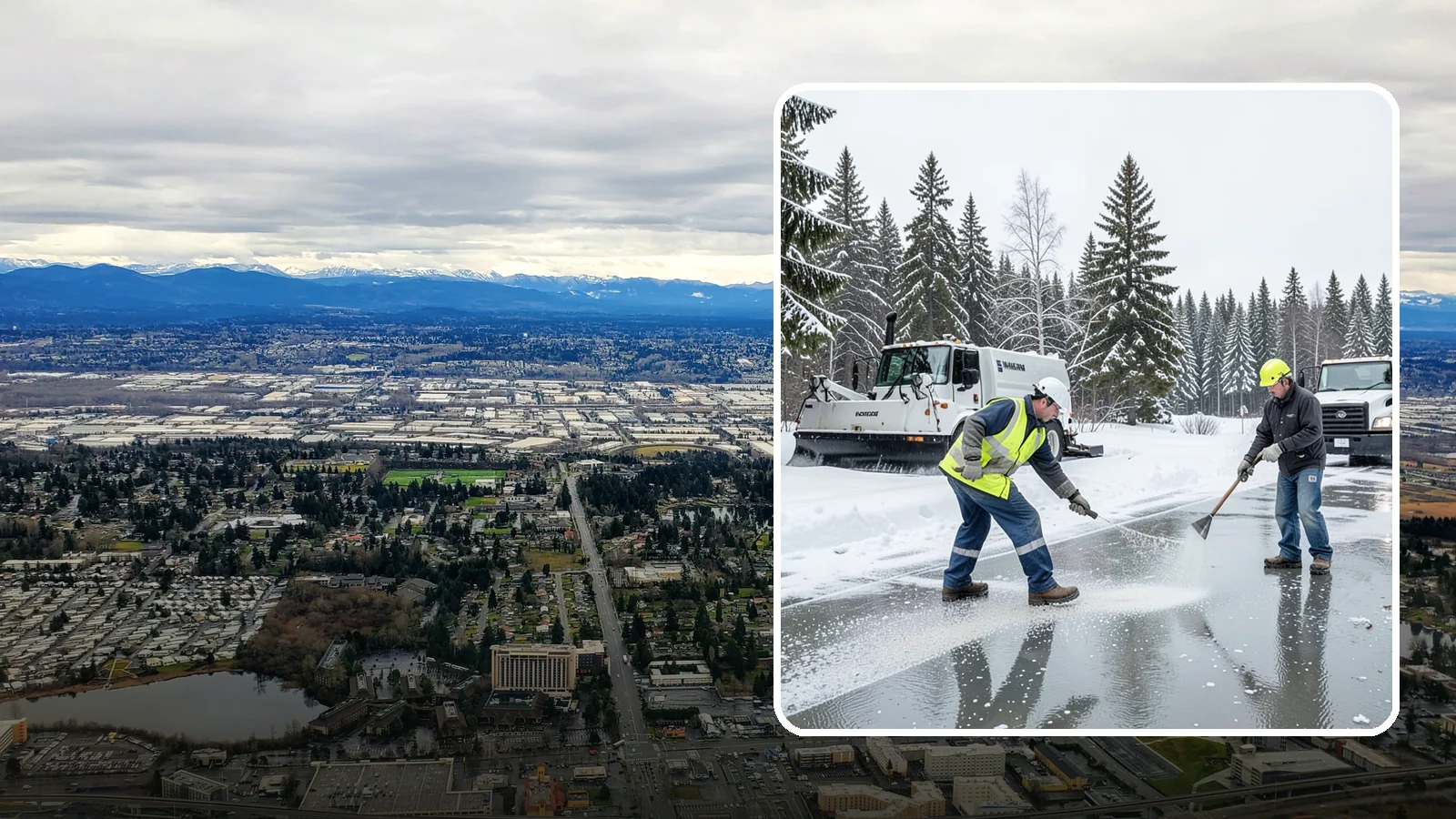 Magnesium Chloride Application in SeaTac, King County, WA - Magnesium chloride application melts ice at lower temperatures while being gentler on concrete, plants, and pets than rock salt.