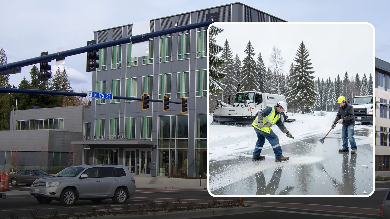 Magnesium Chloride Application in Shoreline, King County, WA - Magnesium chloride application melts ice at lower temperatures while being gentler on concrete, plants, and pets than rock salt.