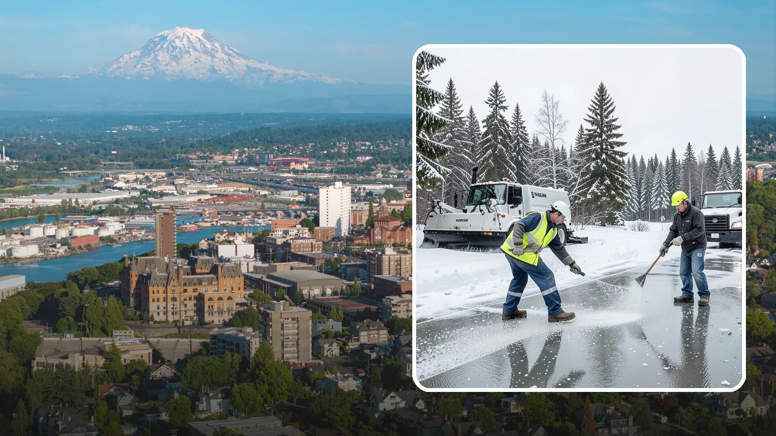 Magnesium Chloride Application in Tacoma, Pierce County, WA - Magnesium chloride application melts ice at lower temperatures while being gentler on concrete, plants, and pets than rock salt.