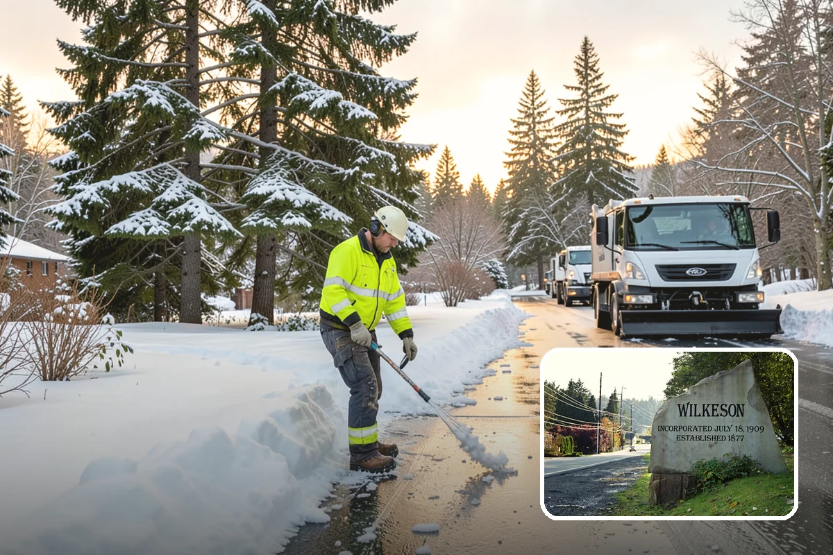 Magnesium Chloride Application in Wilkeson, Pierce County, WA - Melts ice at colder temperatures than rock salt