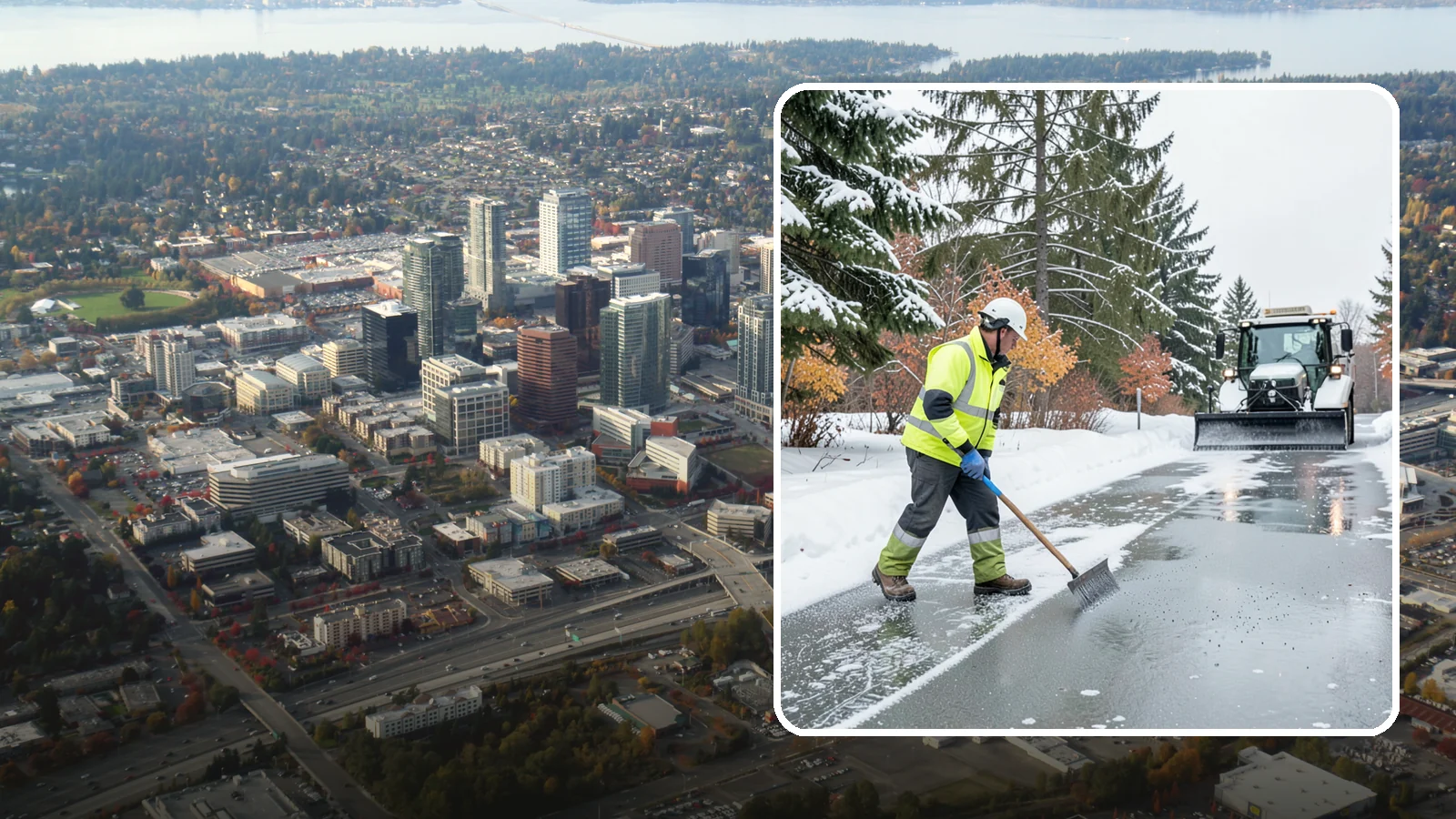 Magnesium Chloride Spreading in Bellevue, King County, WA - Magnesium chloride spreading delivers effective deicing with less damage to concrete, vegetation, and paws than harsher salts.