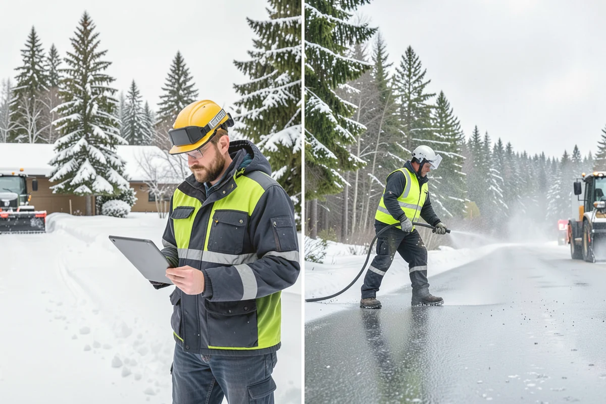 Magnesium Chloride Spreading in Carnation, King County, WA - Survey the site for landscaping and pet-traffic areas that need a milder deicer