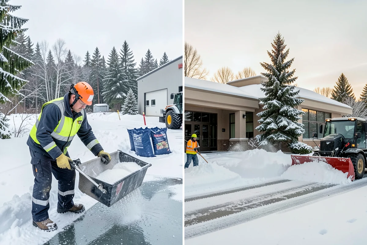 Magnesium Chloride Spreading in Concrete, Skagit County, WA - Survey the site for landscaping and pet-traffic areas that need a milder deicer