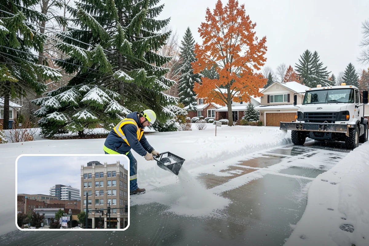 Magnesium Chloride Spreading in Everett, Snohomish County, WA - Less corrosive to concrete, rebar, and metal railings than rock salt