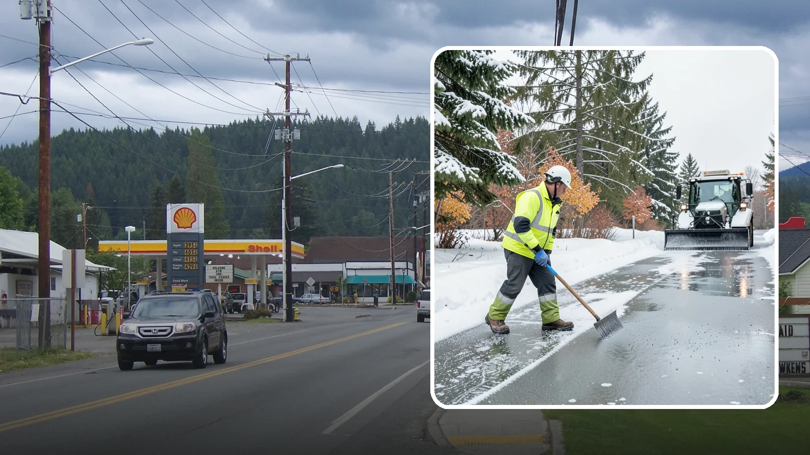 Magnesium Chloride Spreading in Granite Falls, Snohomish County, WA - Magnesium chloride spreading delivers effective deicing with less damage to concrete, vegetation, and paws than harsher salts.