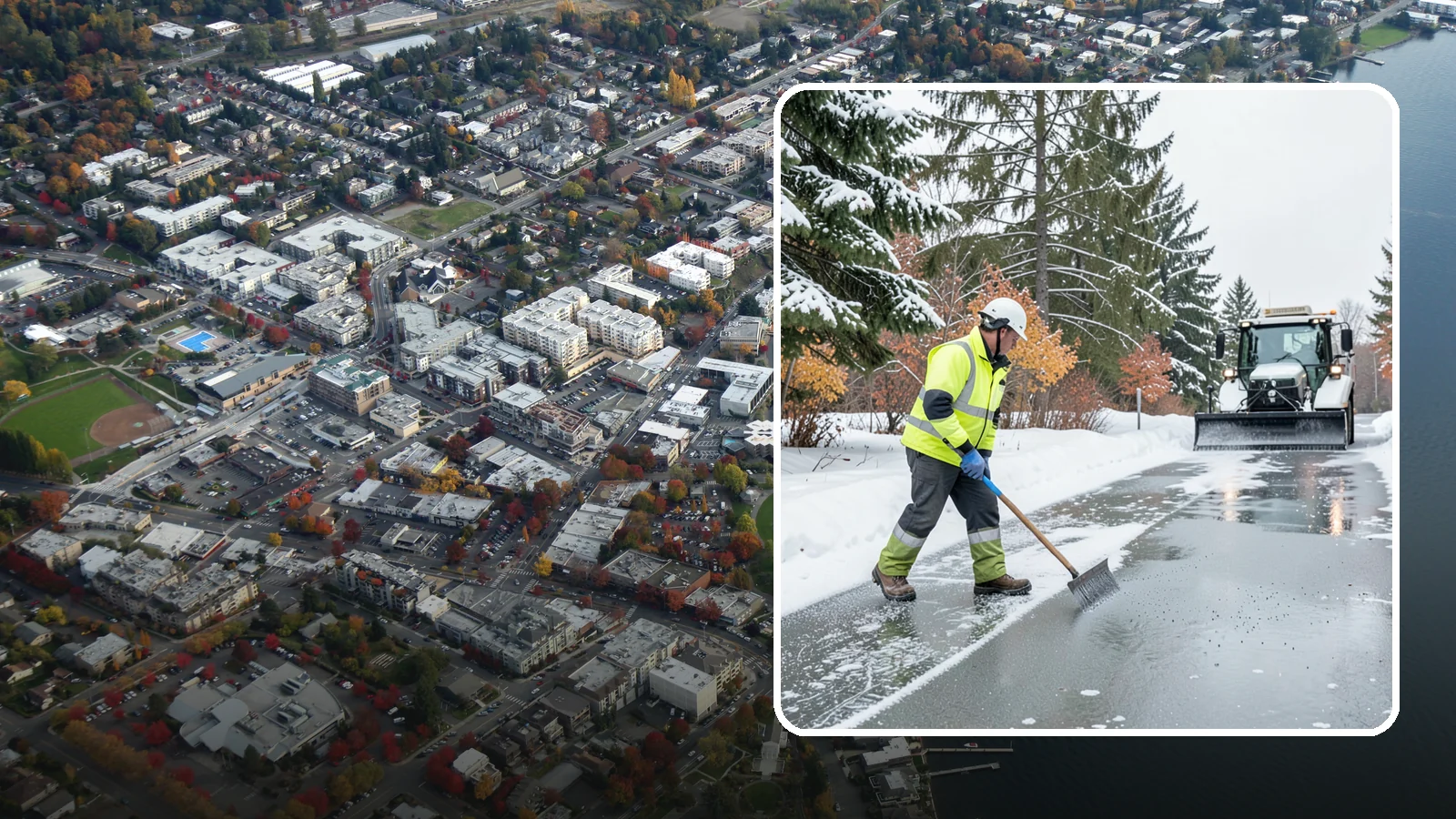 Magnesium Chloride Spreading in Kirkland, King County, WA - Magnesium chloride spreading delivers effective deicing with less damage to concrete, vegetation, and paws than harsher salts.