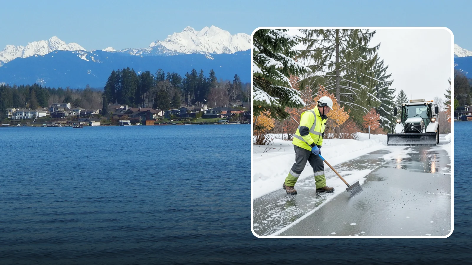 Magnesium Chloride Spreading in Lake Stevens, Snohomish County, WA - Magnesium chloride spreading delivers effective deicing with less damage to concrete, vegetation, and paws than harsher salts.