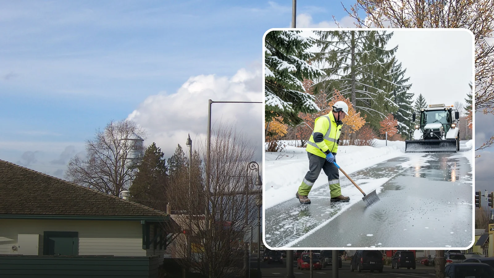 Magnesium Chloride Spreading in Marysville, Snohomish County, WA - Magnesium chloride spreading delivers effective deicing with less damage to concrete, vegetation, and paws than harsher salts.