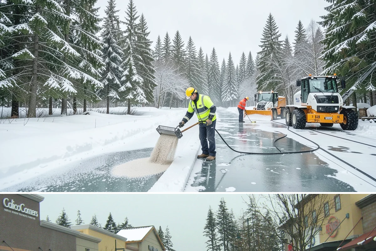 Magnesium Chloride Spreading in Mill Creek, Snohomish County, WA - Magnesium chloride sees steady use from December through February on properties where landscaping and pet safety are priorities.