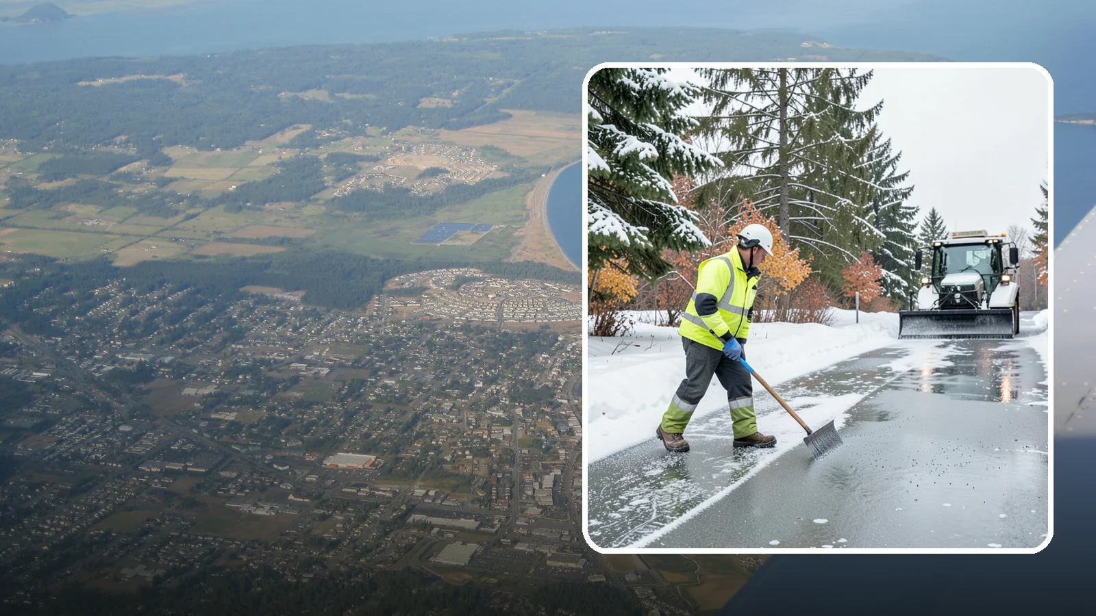 Magnesium Chloride Spreading in Oak Harbor, Island County, WA - Magnesium chloride spreading delivers effective deicing with less damage to concrete, vegetation, and paws than harsher salts.
