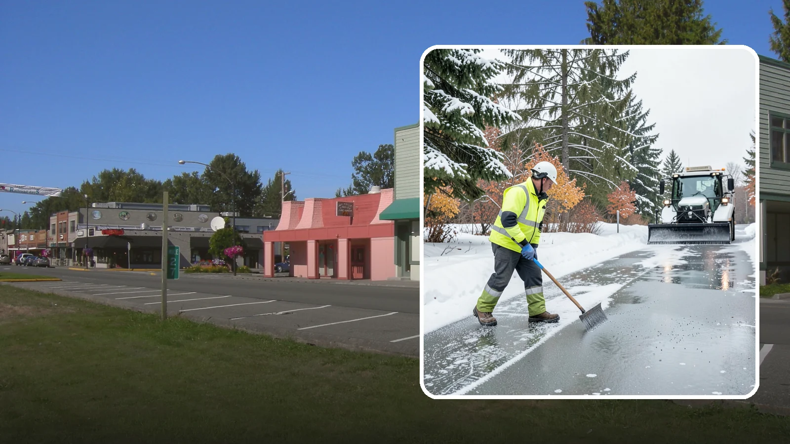 Magnesium Chloride Spreading in Snoqualmie, King County, WA - Magnesium chloride spreading delivers effective deicing with less damage to concrete, vegetation, and paws than harsher salts.