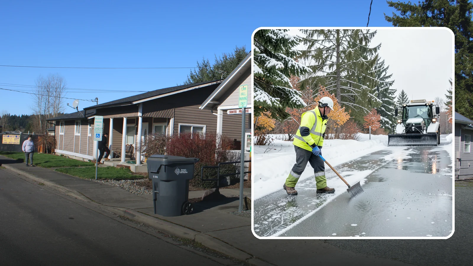 Magnesium Chloride Spreading in South Prairie, Pierce County, WA - Magnesium chloride spreading delivers effective deicing with less damage to concrete, vegetation, and paws than harsher salts.