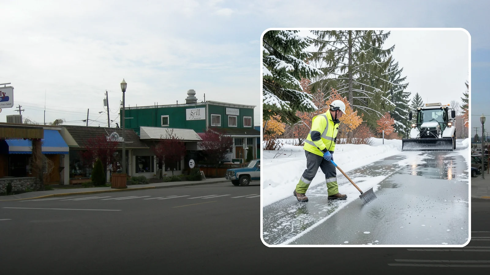 Magnesium Chloride Spreading in Stanwood, Snohomish County, WA - Magnesium chloride spreading delivers effective deicing with less damage to concrete, vegetation, and paws than harsher salts.