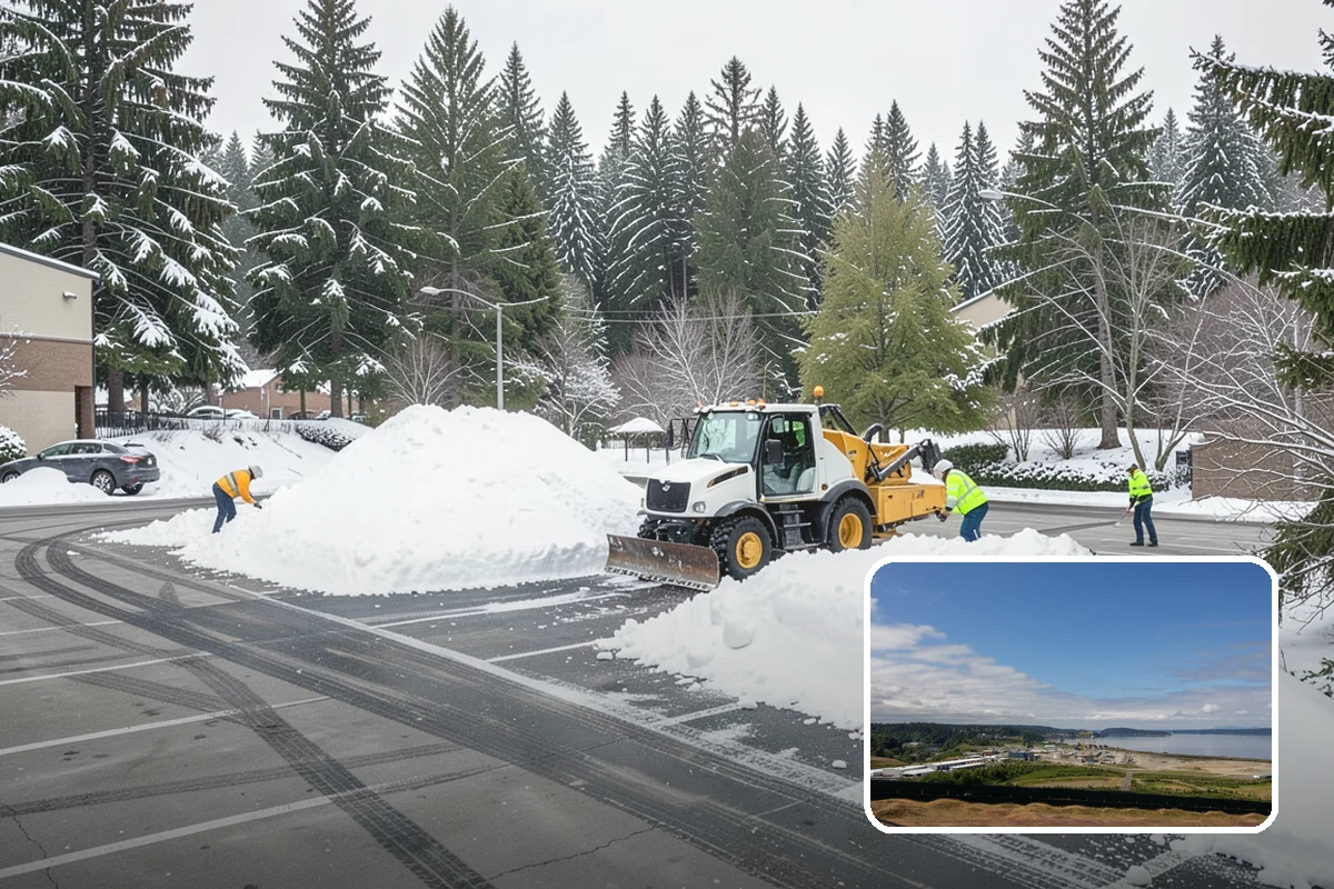 Magnesium Chloride Spreading in University Place, Pierce County, WA - Less corrosive to concrete, rebar, and metal railings than rock salt