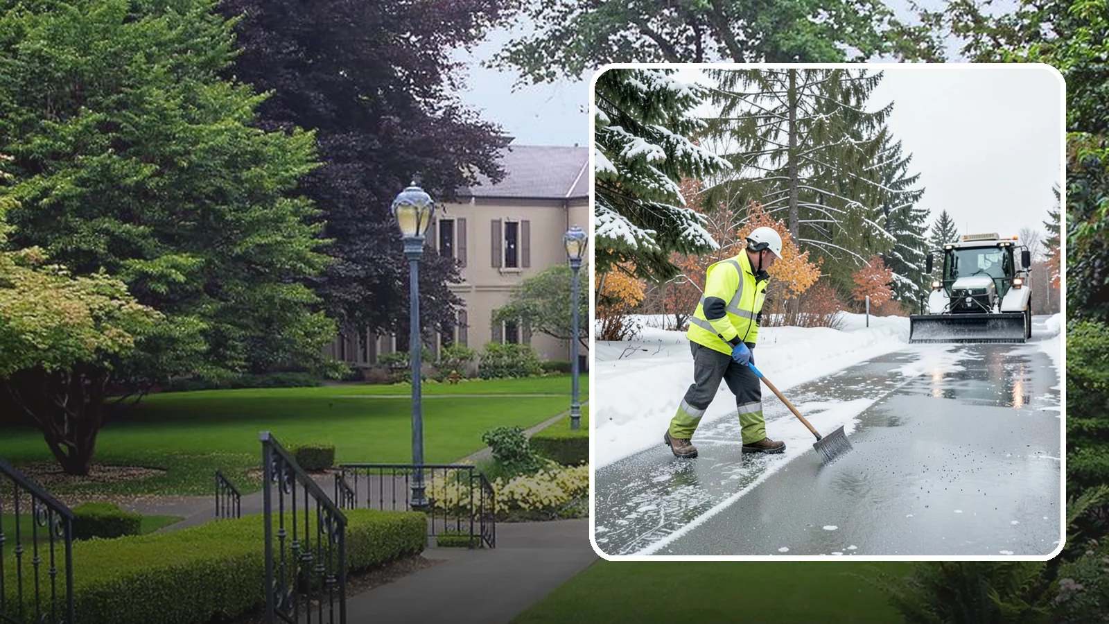 Magnesium Chloride Spreading in Woodinville, King County, WA - Magnesium chloride spreading delivers effective deicing with less damage to concrete, vegetation, and paws than harsher salts.