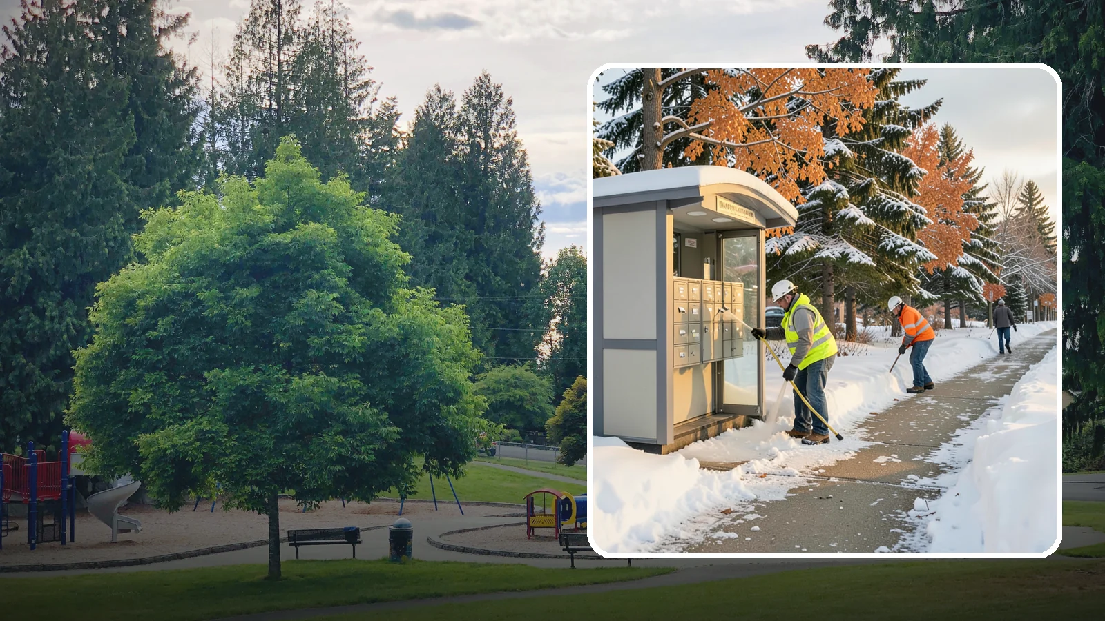 Mail Kiosk Clearing in Bonney Lake, Pierce County, WA - We clear cluster mailbox kiosks and their approaches so residents and carriers reach the mail safely through Western Washington...