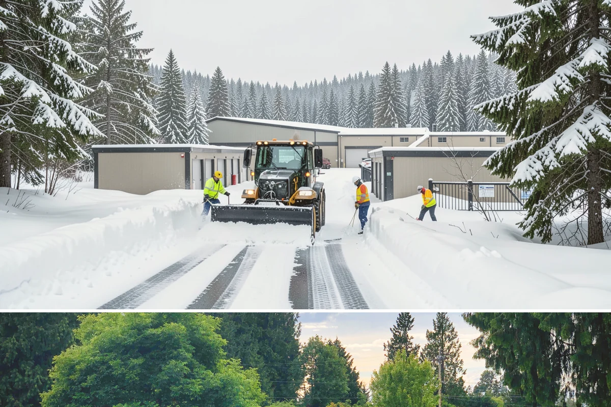 Mail Kiosk Clearing in Bonney Lake, Pierce County, WA - Cleared each morning after accumulation so mail service continues through the November-to-March snow window.