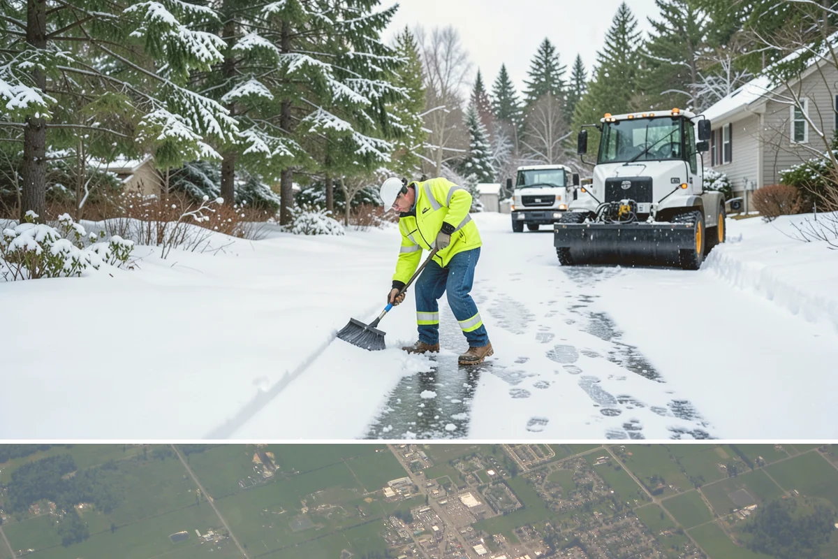 Mail Kiosk Clearing in Enumclaw, King County, WA - Cleared each morning after accumulation so mail service continues through the November-to-March snow window.