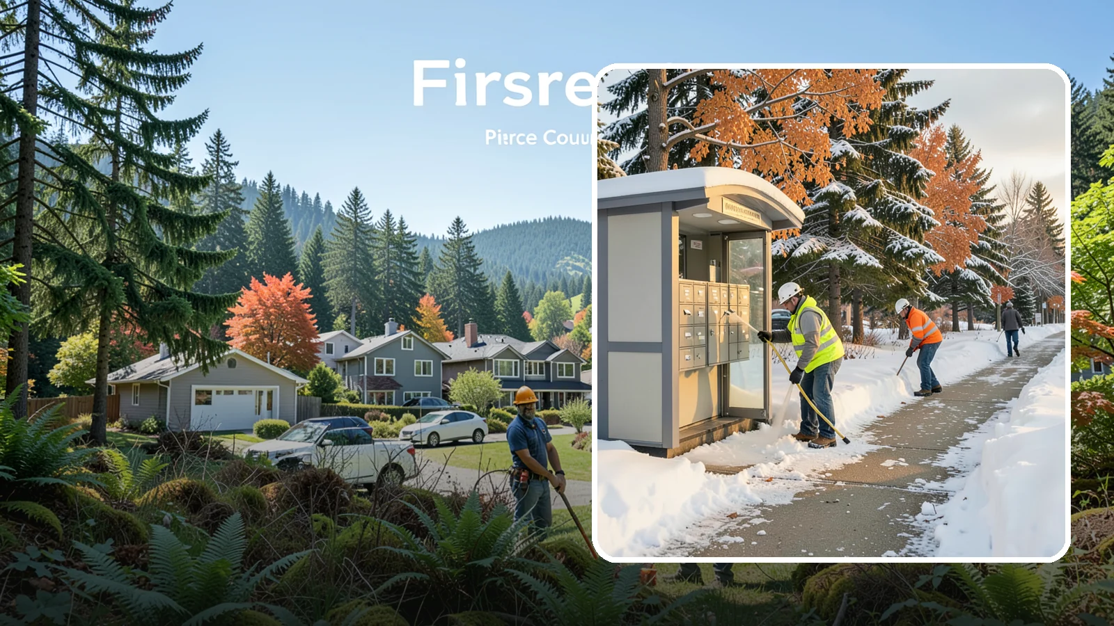 Mail Kiosk Clearing in Fircrest, Pierce County, WA - We clear cluster mailbox kiosks and their approaches so residents and carriers reach the mail safely through Western Washington...