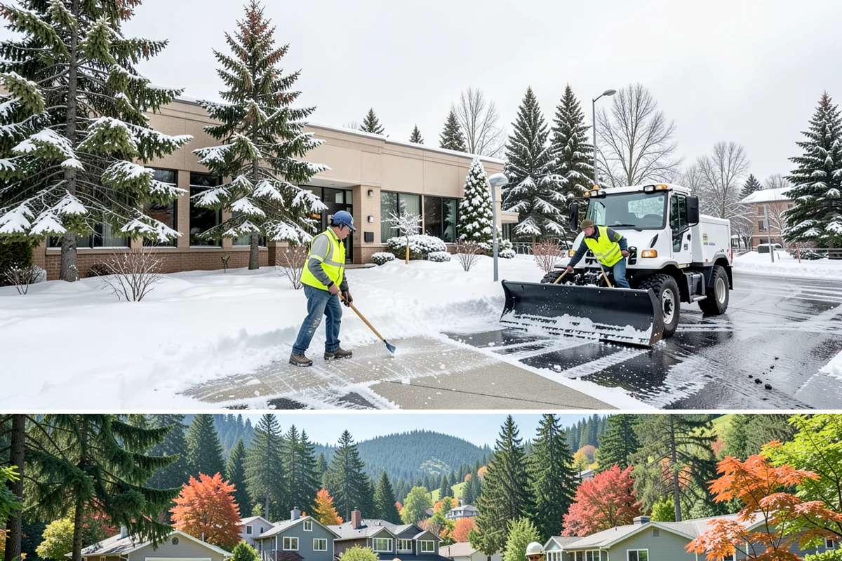 Mail Kiosk Clearing in Fircrest, Pierce County, WA - Cleared each morning after accumulation so mail service continues through the November-to-March snow window.