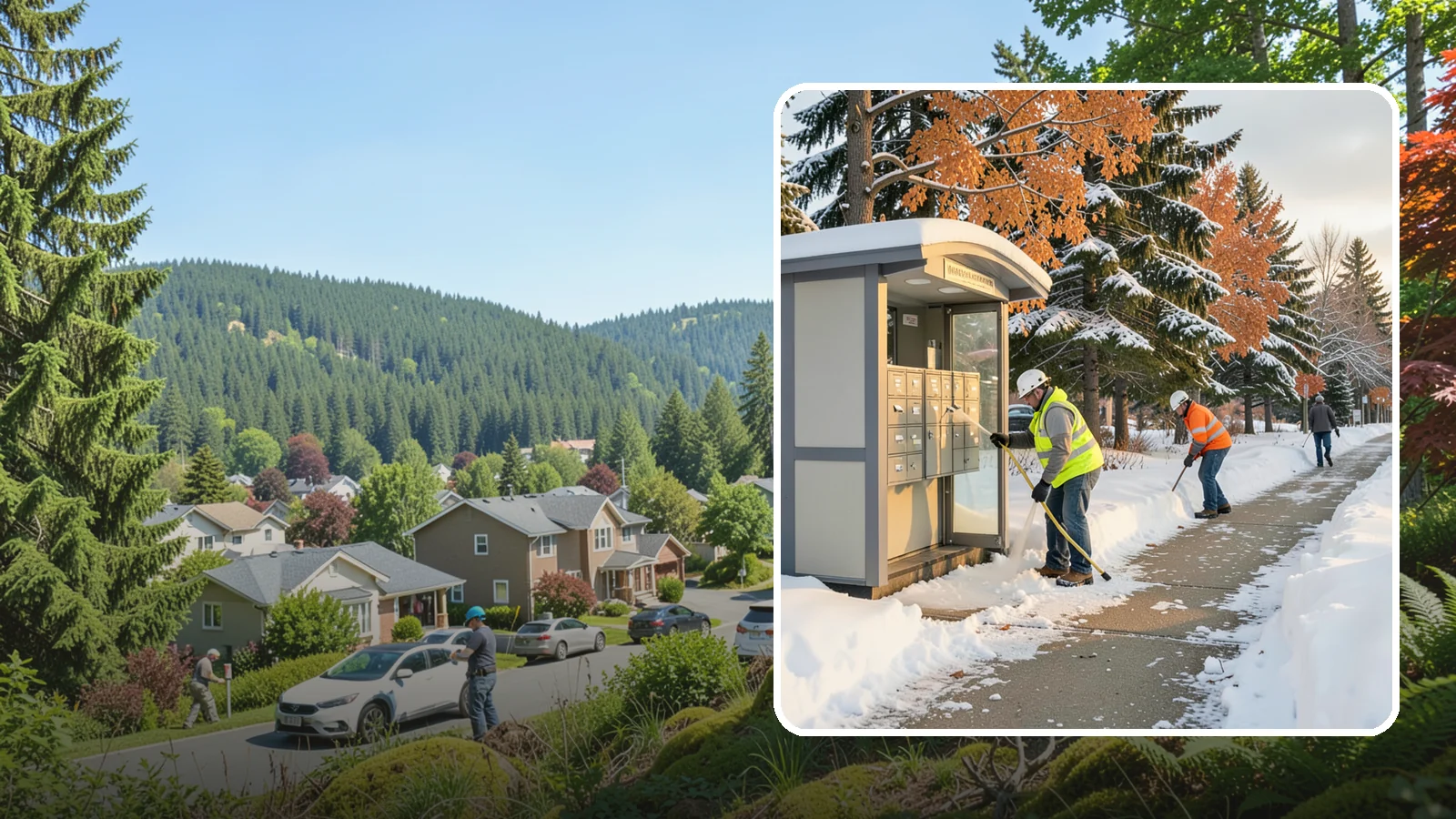 Mail Kiosk Clearing in Index, Snohomish County, WA - We clear cluster mailbox kiosks and their approaches so residents and carriers reach the mail safely through Western Washington...