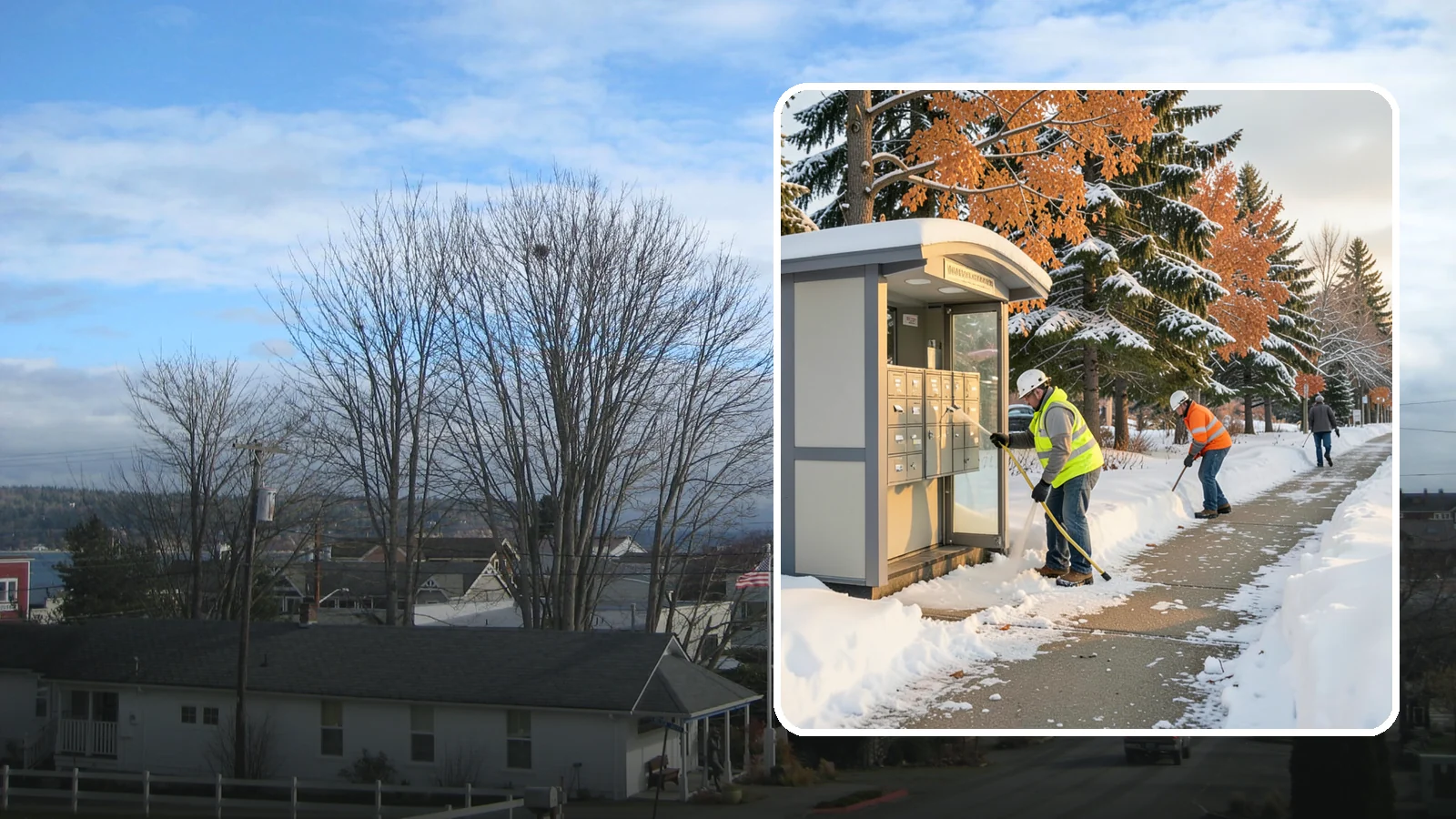 Mail Kiosk Clearing in Langley, Island County, WA - We clear cluster mailbox kiosks and their approaches so residents and carriers reach the mail safely through Western Washington...