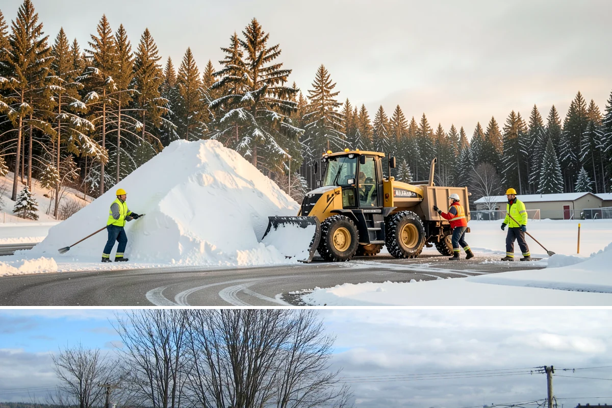 Mail Kiosk Clearing in Langley, Island County, WA - Cleared each morning after accumulation so mail service continues through the November-to-March snow window.