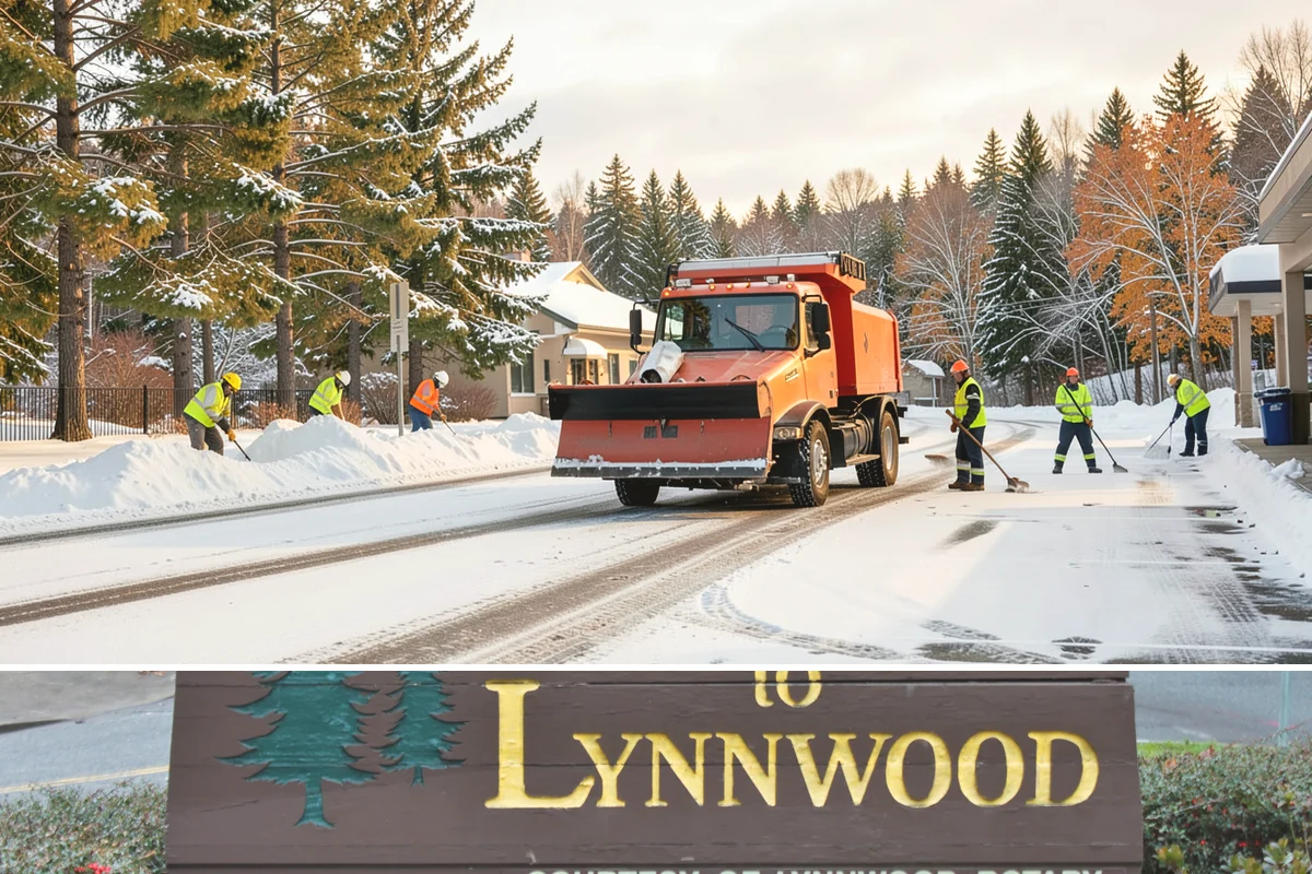 Mail Kiosk Clearing in Lynnwood, Snohomish County, WA - Cleared each morning after accumulation so mail service continues through the November-to-March snow window.