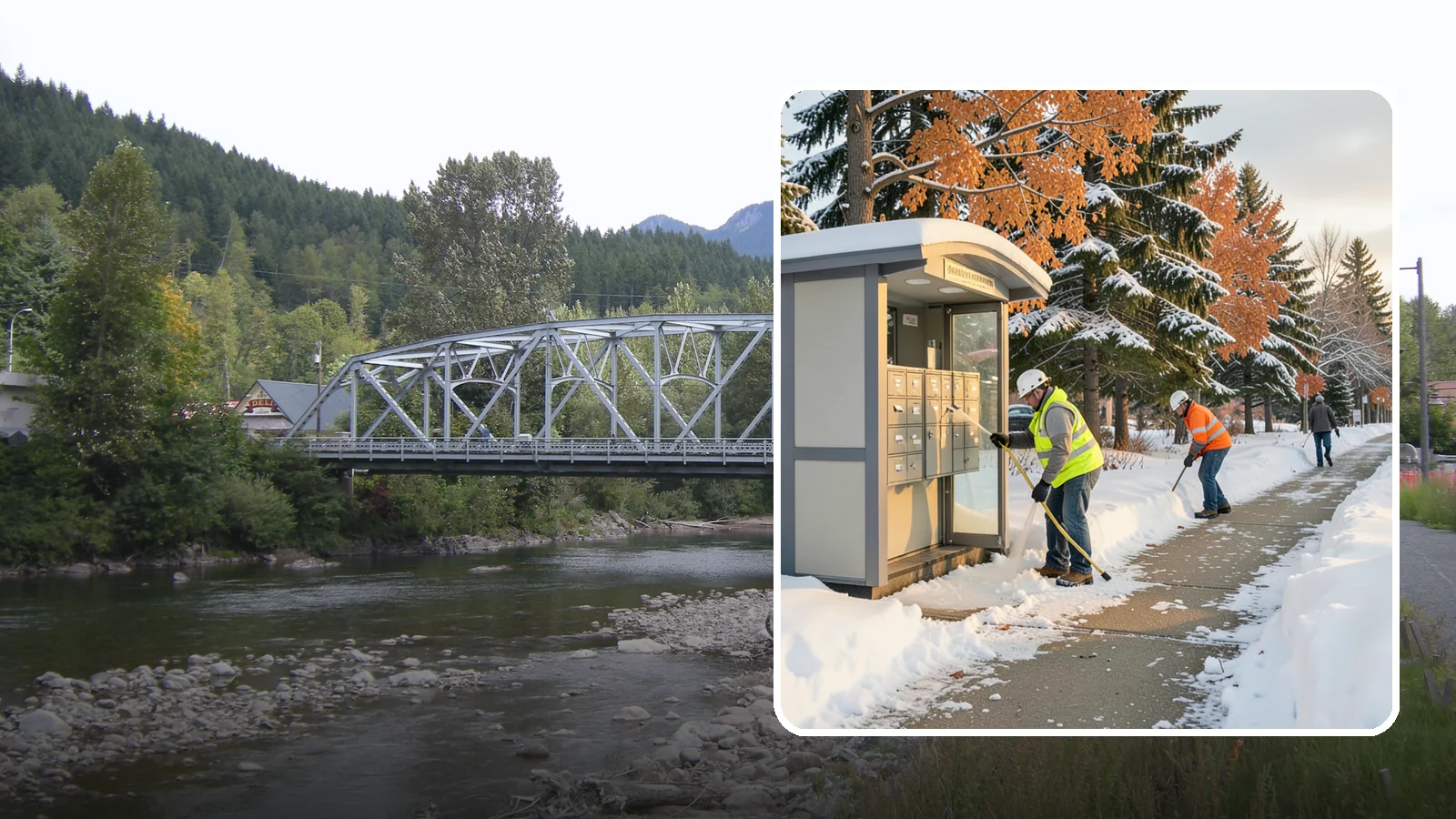 Mail Kiosk Clearing in Skykomish, King County, WA - We clear cluster mailbox kiosks and their approaches so residents and carriers reach the mail safely through Western Washington...