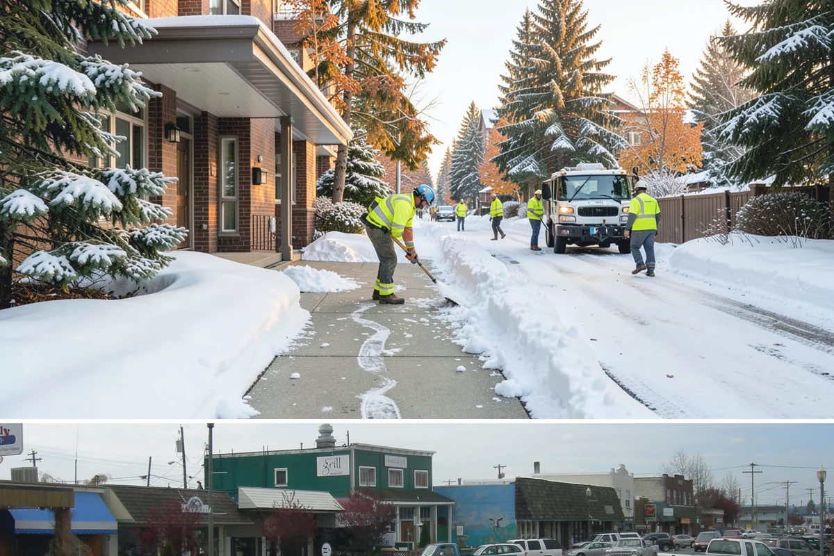 Mail Kiosk Clearing in Stanwood, Snohomish County, WA - Cleared each morning after accumulation so mail service continues through the November-to-March snow window.