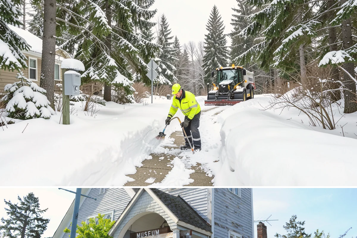 Mail Kiosk Clearing in Steilacoom, Pierce County, WA - Cleared each morning after accumulation so mail service continues through the November-to-March snow window.