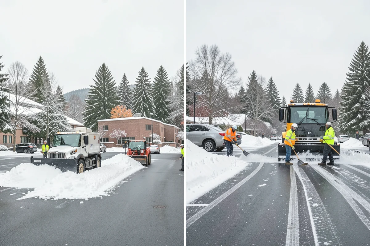 Manufacturing Plant Snow Removal in Anacortes, Skagit County, WA - Map shipping yards, inter-building routes, and worker lots