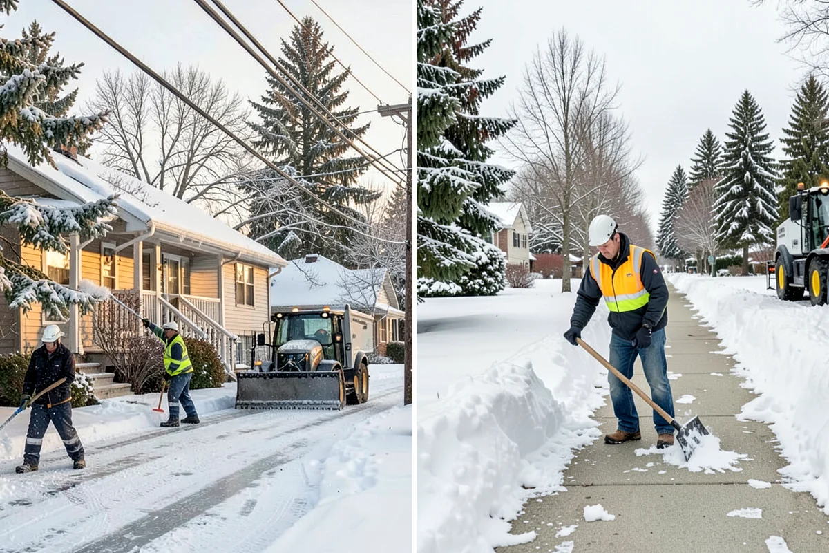 Manufacturing Plant Snow Removal in Arlington, Snohomish County, WA - Map shipping yards, inter-building routes, and worker lots