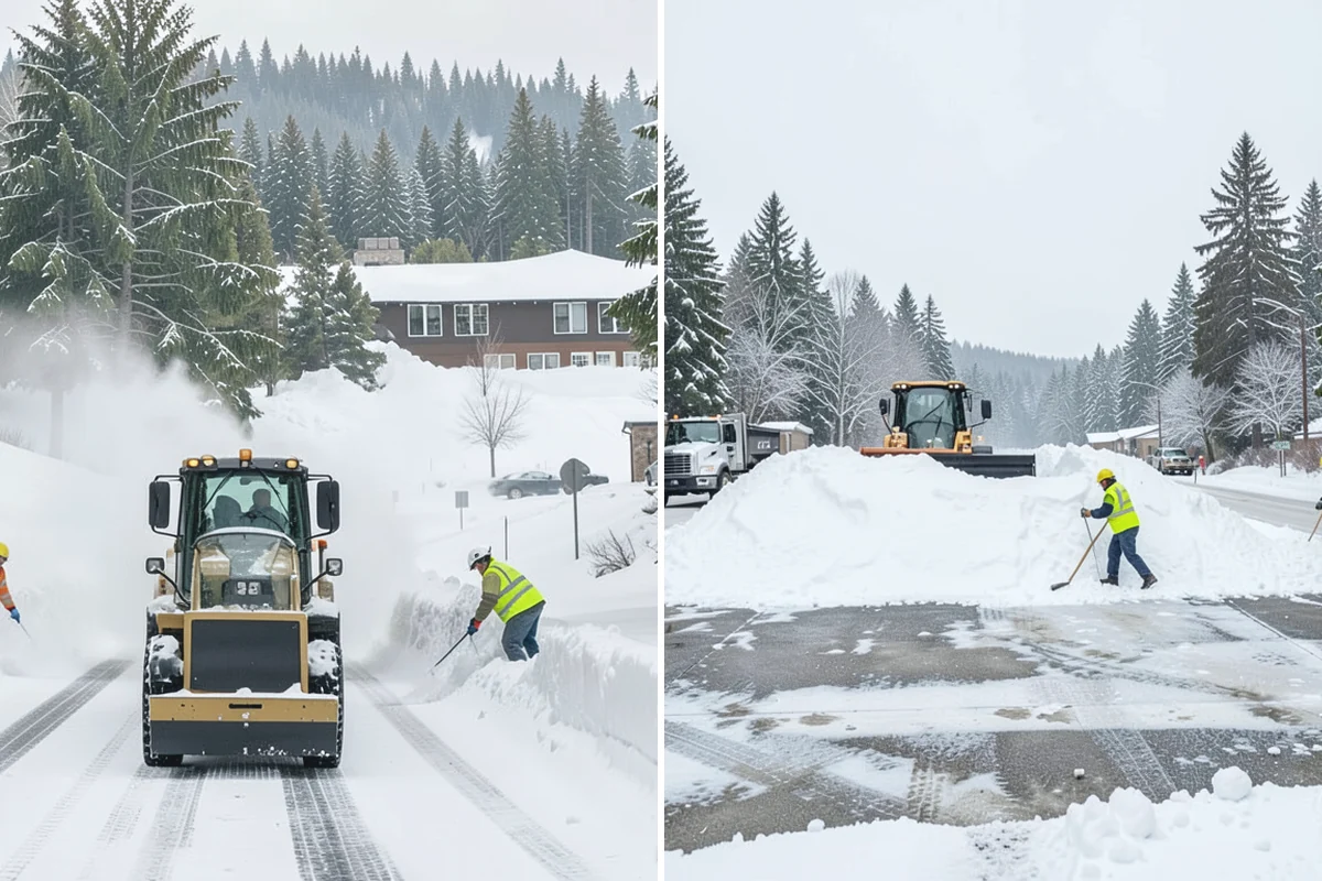 Manufacturing Plant Snow Removal in Auburn, King County, WA - Map shipping yards, inter-building routes, and worker lots