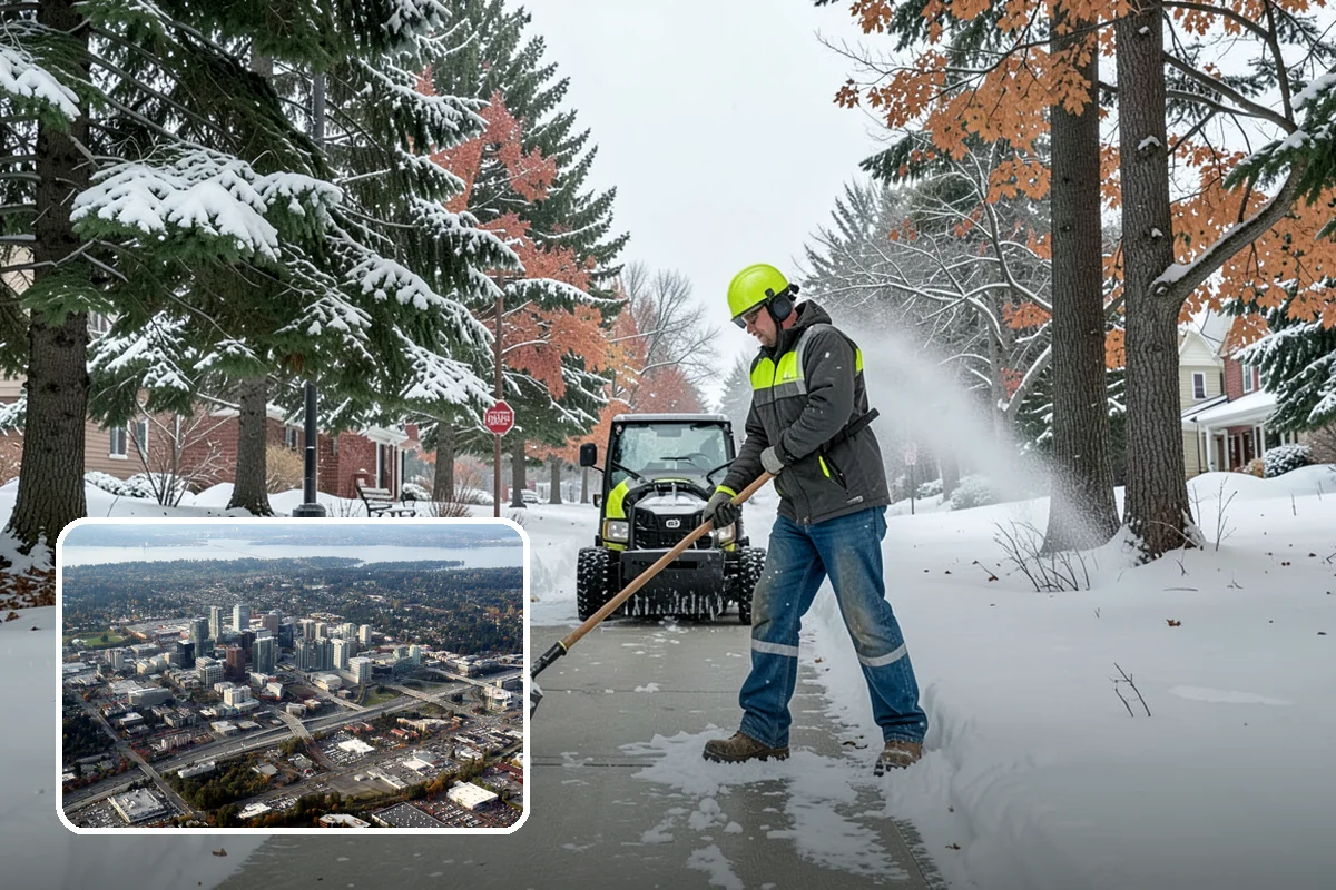 Manufacturing Plant Snow Removal in Bellevue, King County, WA - Shipping and receiving yards open for inbound freight