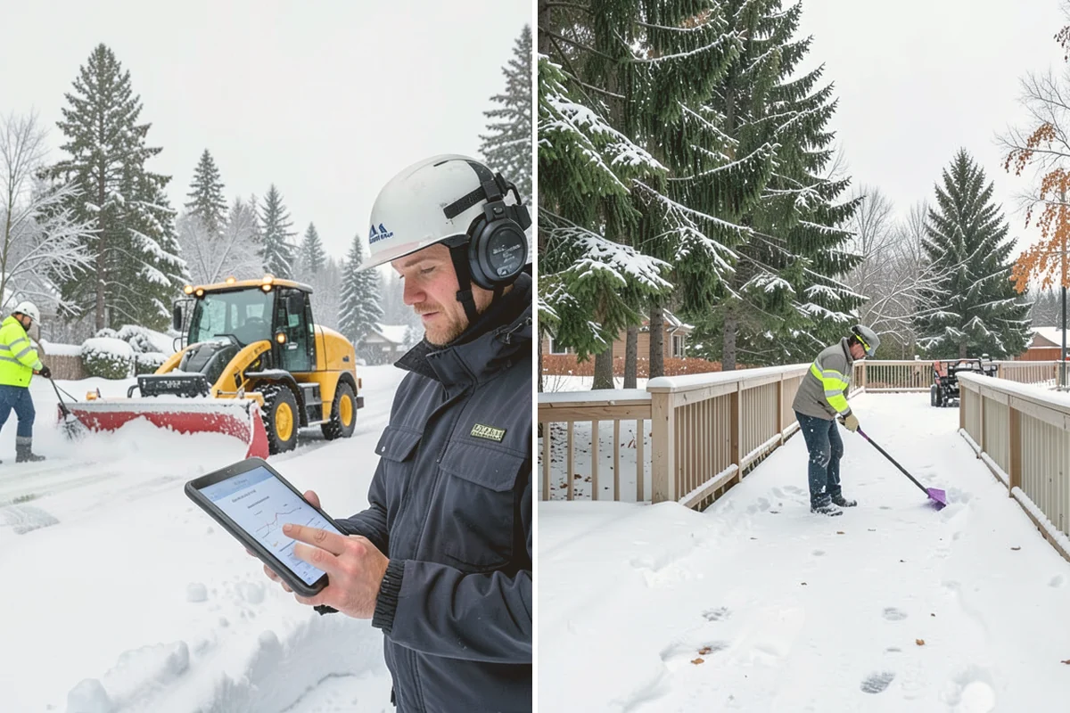 Manufacturing Plant Snow Removal in Bellevue, King County, WA - Map shipping yards, inter-building routes, and worker lots