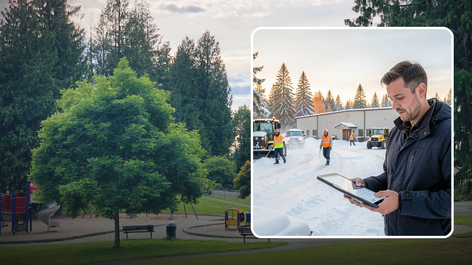 Manufacturing Plant Snow Removal in Bonney Lake, Pierce County, WA - Keep raw materials arriving and finished goods shipping by having your plant's shipping yards, employee lots, and pedestrian...