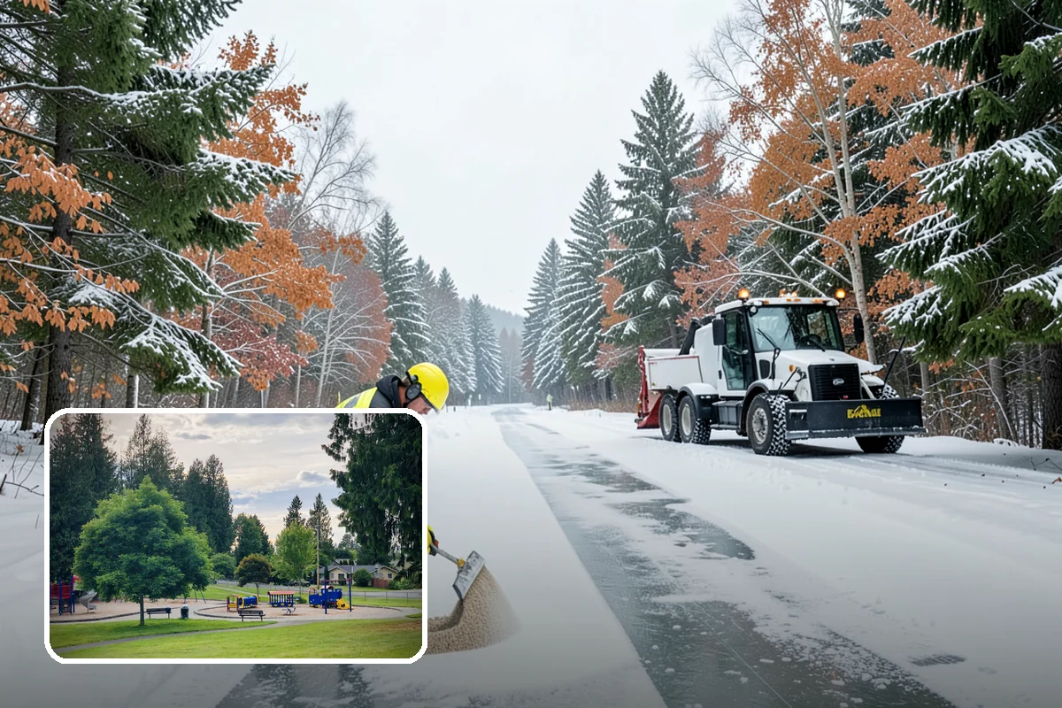 Manufacturing Plant Snow Removal in Bonney Lake, Pierce County, WA - Shipping and receiving yards open for inbound freight