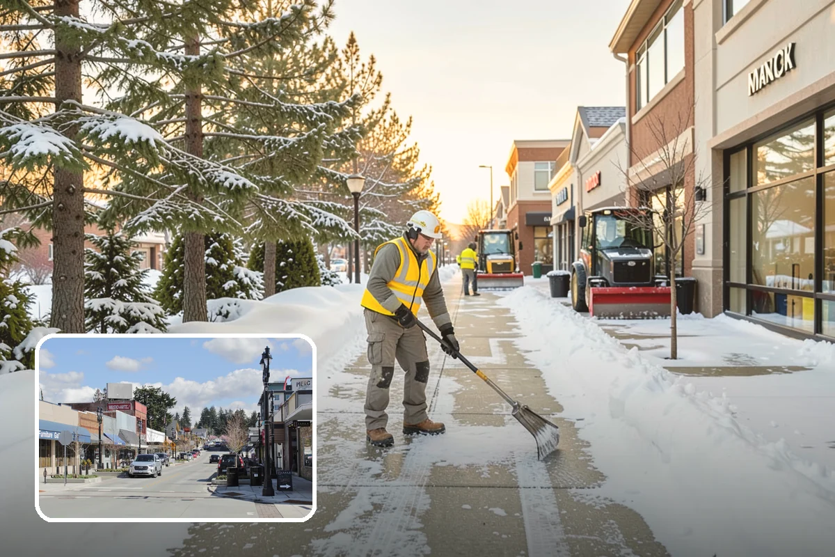 Manufacturing Plant Snow Removal in Bothell, King County, WA - Shipping and receiving yards open for inbound freight