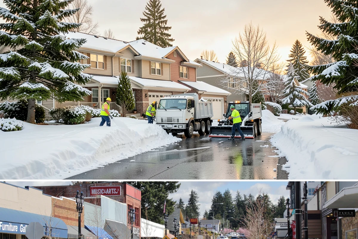 Manufacturing Plant Snow Removal in Bothell, King County, WA - Most Western Washington plants need coverage from December through February, concentrated around cold, clear nights that follow...