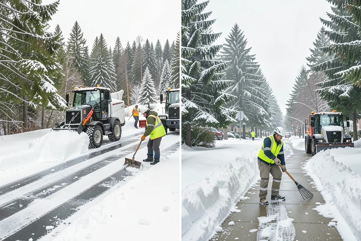 Manufacturing Plant Snow Removal in Burien, King County, WA - Map shipping yards, inter-building routes, and worker lots