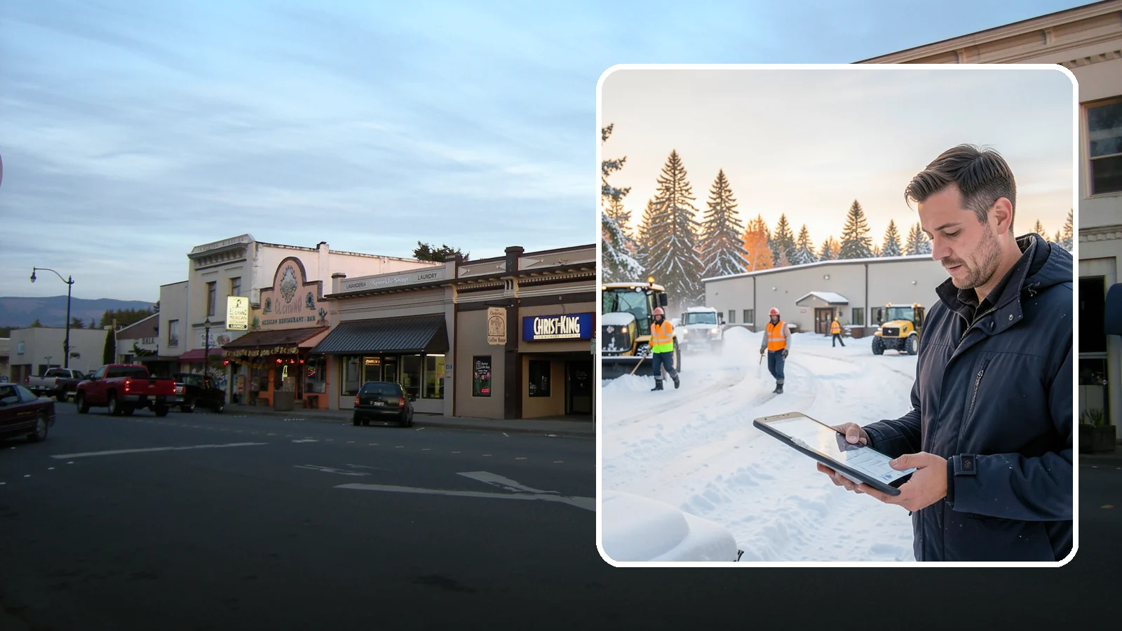 Manufacturing Plant Snow Removal in Burlington, Skagit County, WA - Keep raw materials arriving and finished goods shipping by having your plant's shipping yards, employee lots, and pedestrian...
