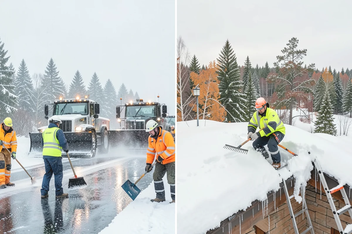 Manufacturing Plant Snow Removal in Burlington, Skagit County, WA - Map shipping yards, inter-building routes, and worker lots
