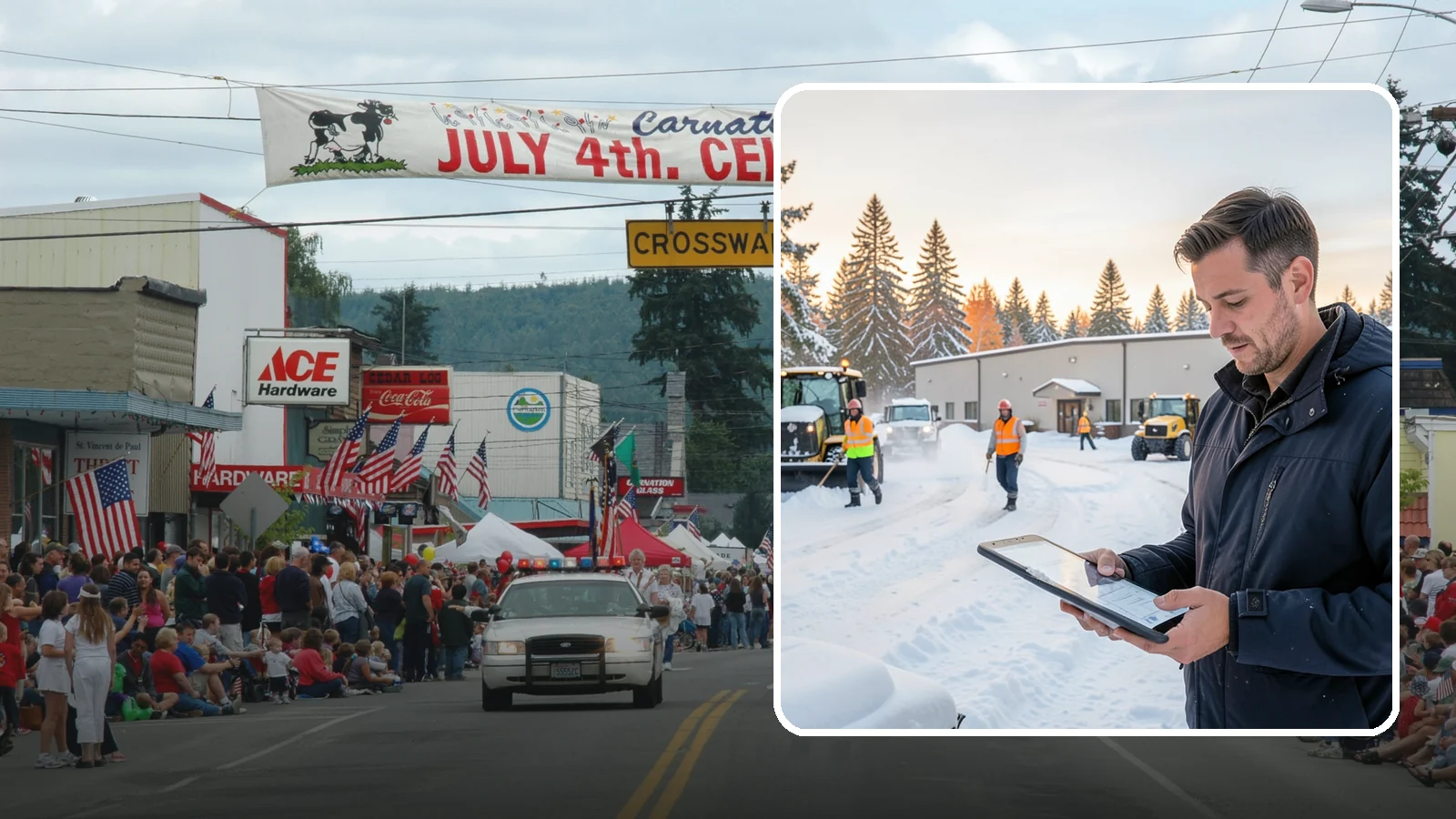 Manufacturing Plant Snow Removal in Carnation, King County, WA - Keep raw materials arriving and finished goods shipping by having your plant's shipping yards, employee lots, and pedestrian...